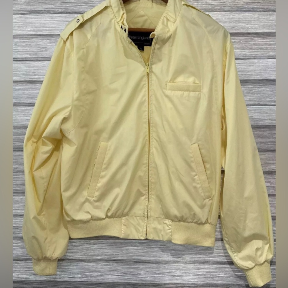 Vintage Peter England Bomber Aviator Jacket  Yellow Extra Large